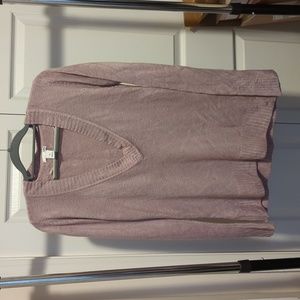Dusty mauve / lavender large V neck sweater